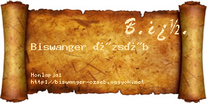 Biswanger Özséb névjegykártya